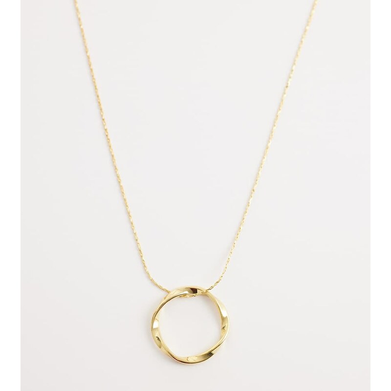 Orelia open circle chain necklace in 18k gold plated