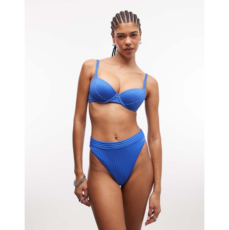 ASOS DESIGN Rory Sintra spliced rib push up padded underwire