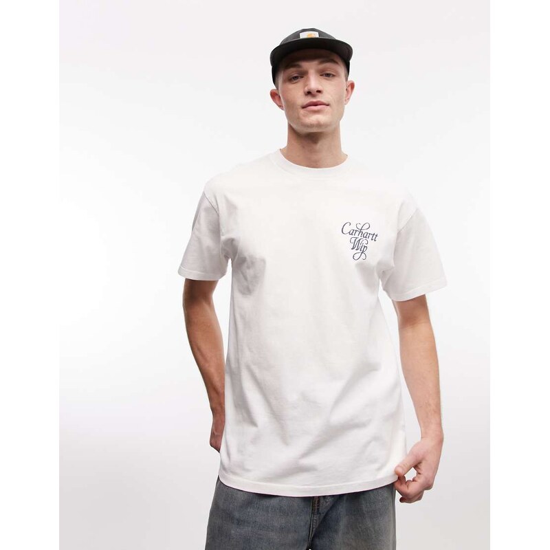 Carhartt WIP vestige back print t-shrt in white