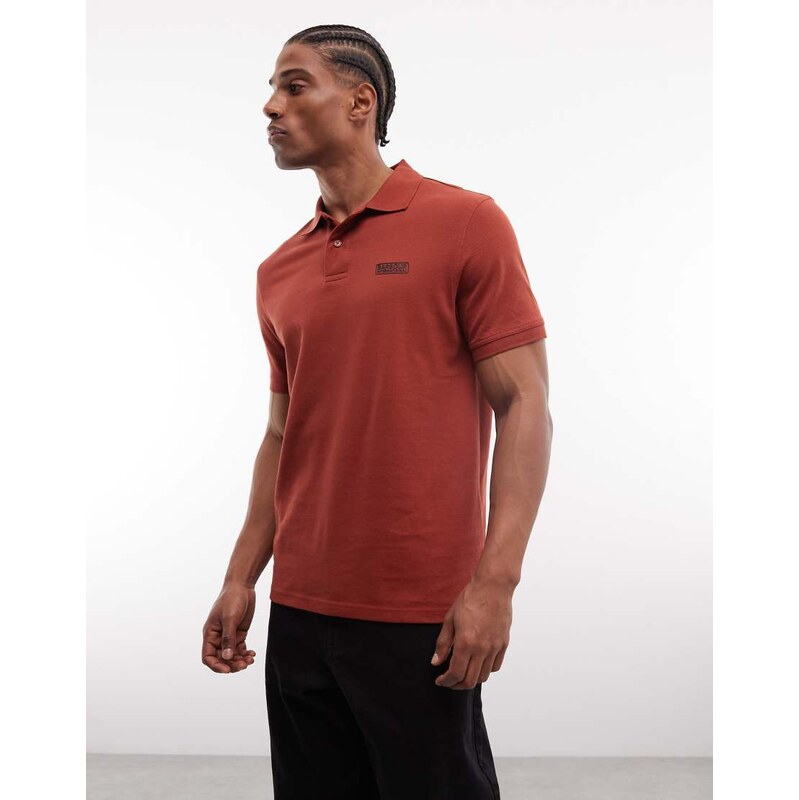 Barbour International Essential short sleeve logo polo shirt in rust 114774069