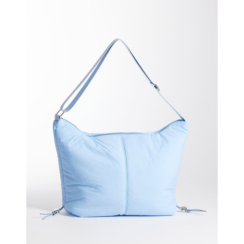 Pieces ruched crossbody bag in powder blue