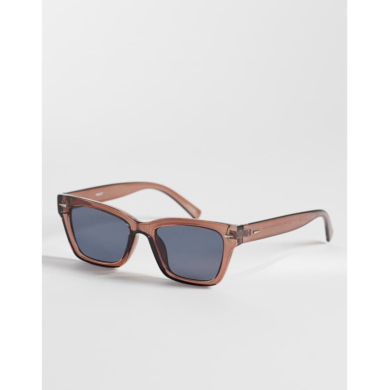 Pieces rectangular sunglasses in brown