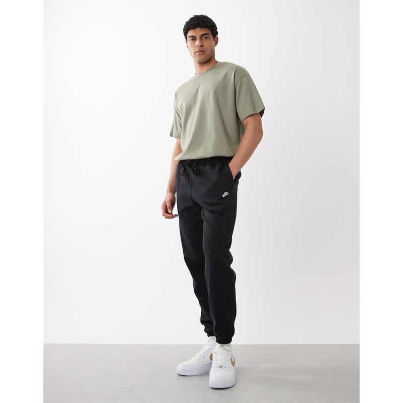 Nike Club cuffed fleece joggers in black
