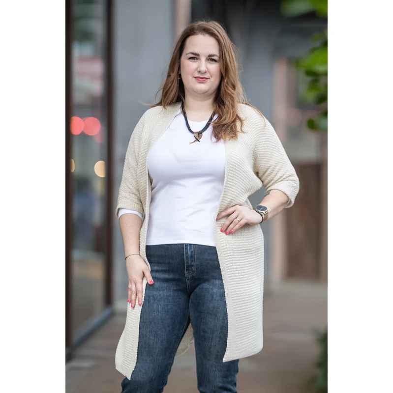 Italy fashion Lehký kardigan ARAS Barva: Krémová, Velikost: UNI: