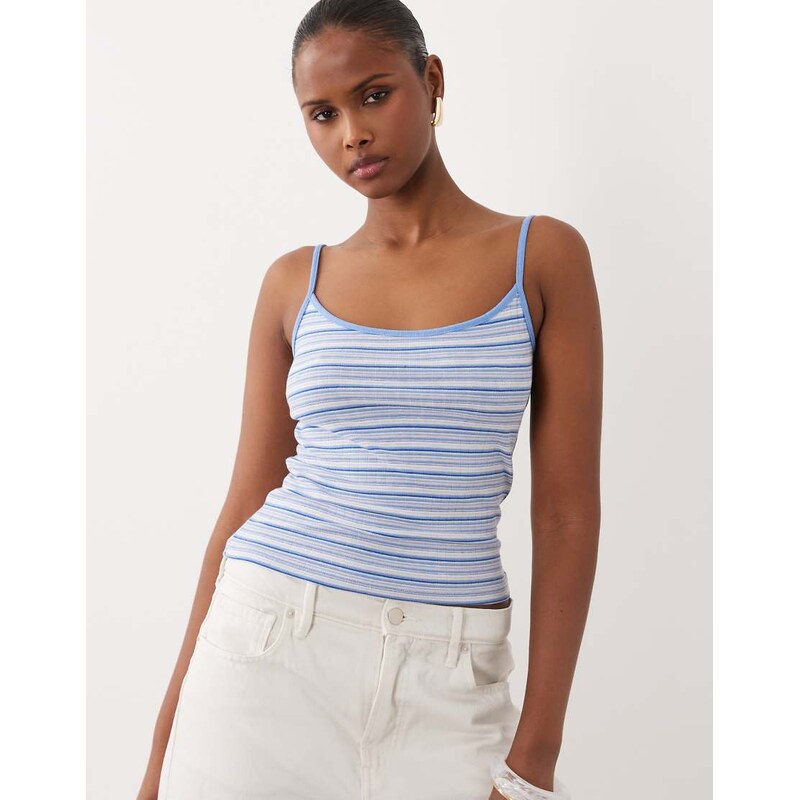 Gina Tricot soft singlet in blue stripe