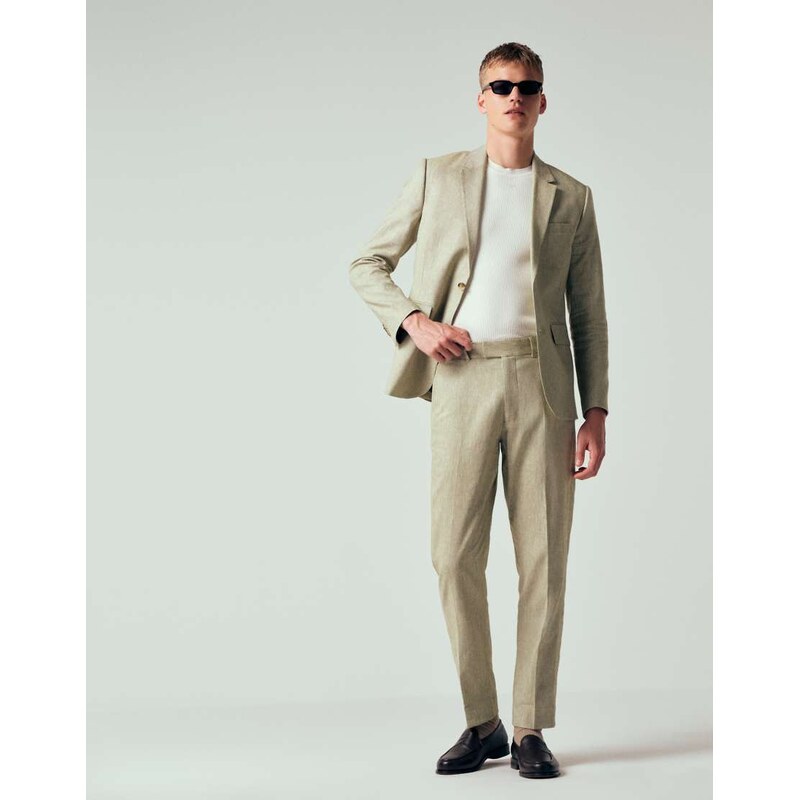 Abercrombie & Fitch linen blend collins slim suit trousers co