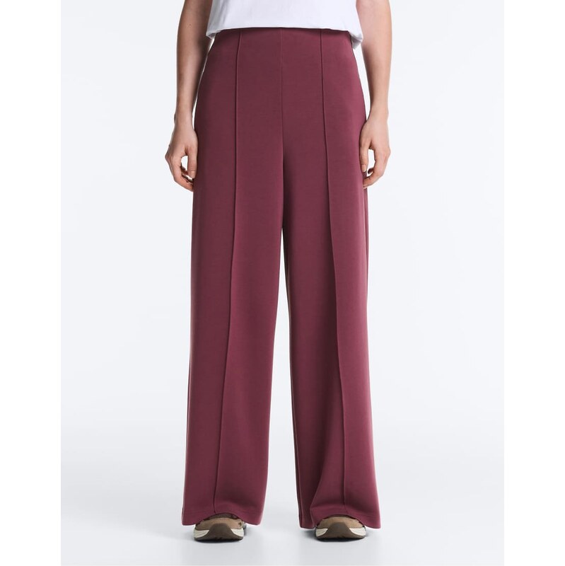 OYSHO Straight-leg trousers with soft-touch modal and crease in purple 114775618