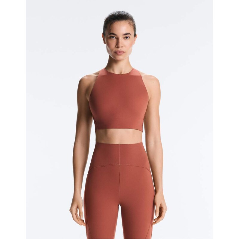 OYSHO Light touch medium-support sports bra in tile red