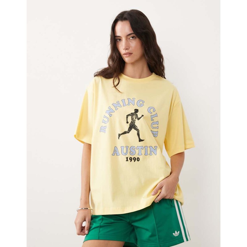 ASOS DESIGN short sleeve oversized t-shirt with running club