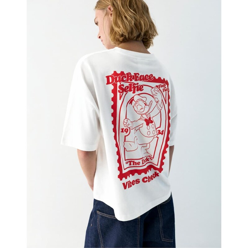 Pull&Bear Donald duck t-shirt in ice-White