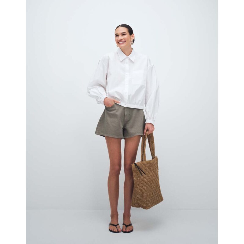 ASOS DESIGN longer a line short in khaki-Green