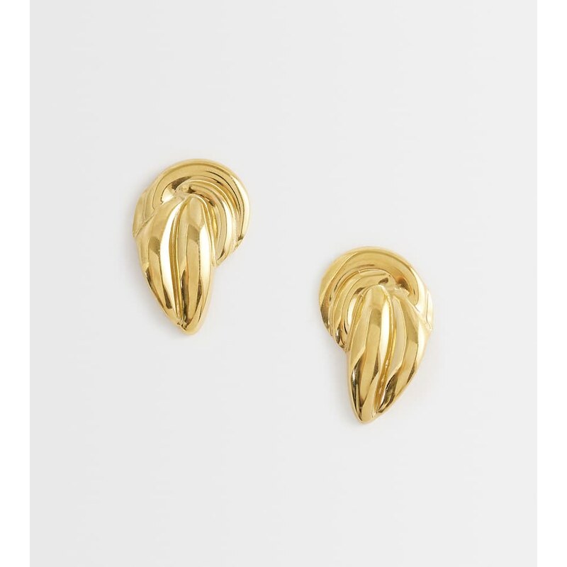 Lost Souls molten hoop earrings in 18ct gold plated stainless steel 114969366