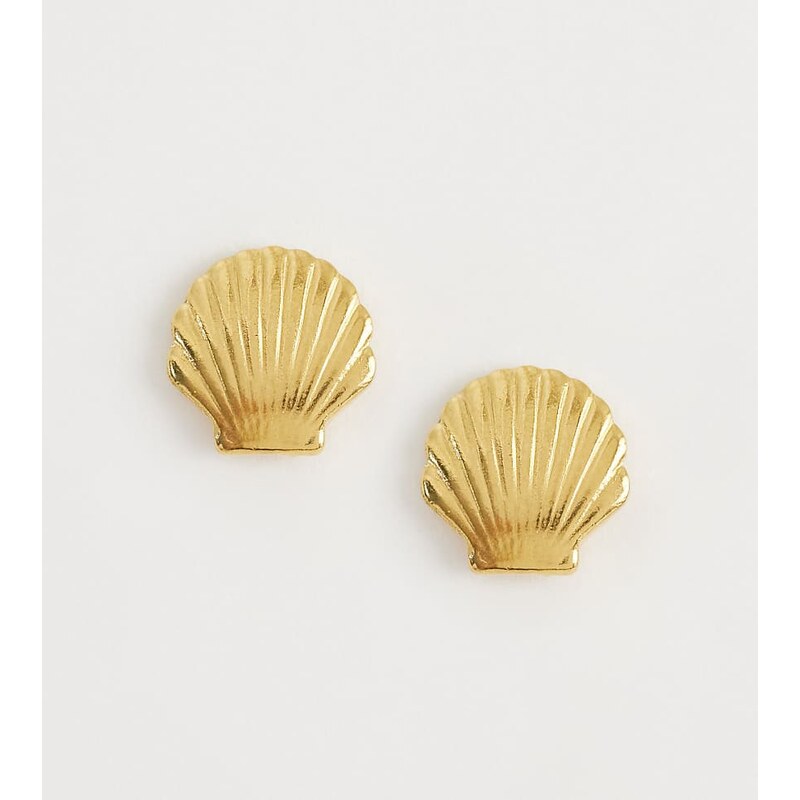Lost Souls shell stud earrings in 18ct gold plated stainless