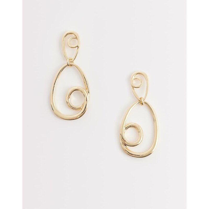 DesignB London statement stud earrings in gold