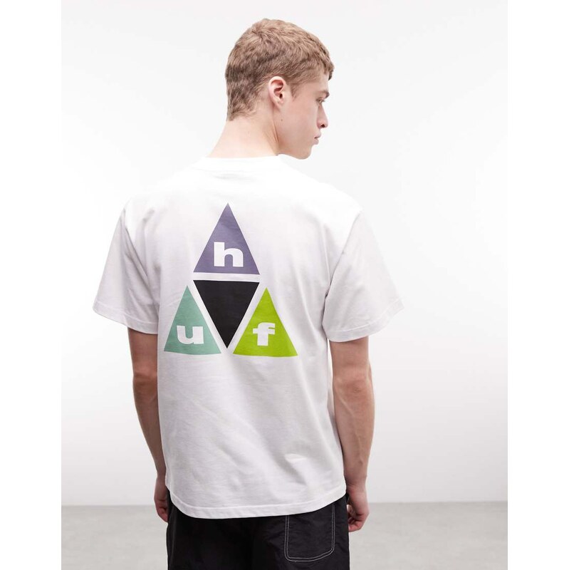 HUF prism logo t-shirt with back print in white