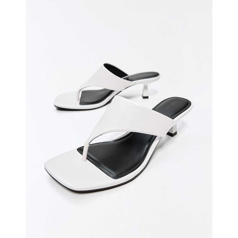 Bershka Kitten heel sandals in white 114841556