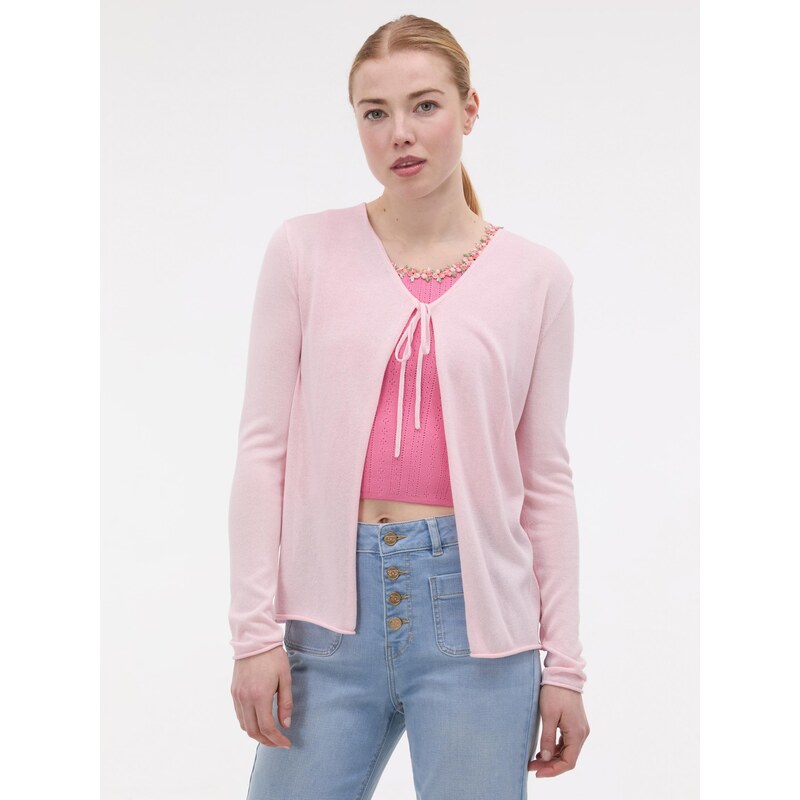 Světle růžový dámský cardigan ORSAY 114777469