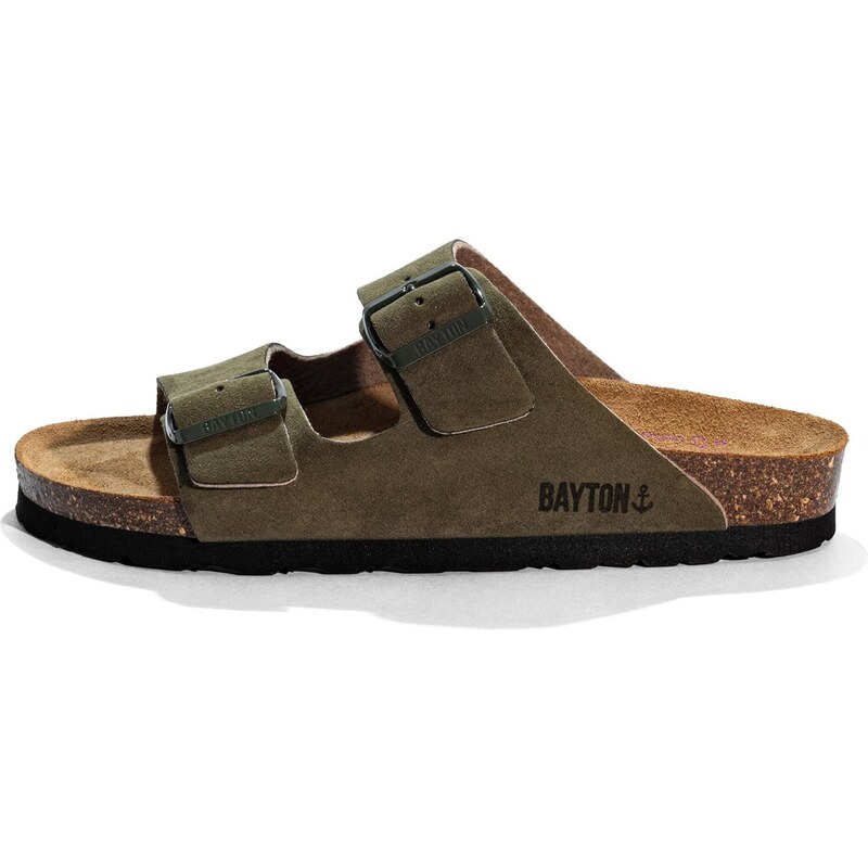 Bayton Pantofle Atlas khaki / černá 114779645