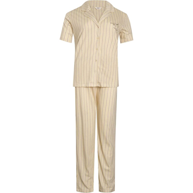 Dagi Pyžamo tmavě hnědá / khaki / černá 114779697