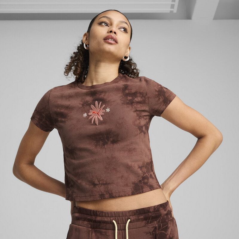 PUMA WARDROBE ESS FLORAL PACK Washed Graphic Baby Tee Women 115547602