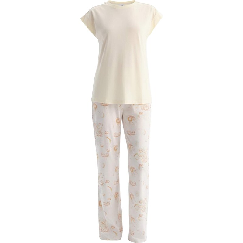 Dagi Pyžamo světle žlutá / jasně oranžová / offwhite