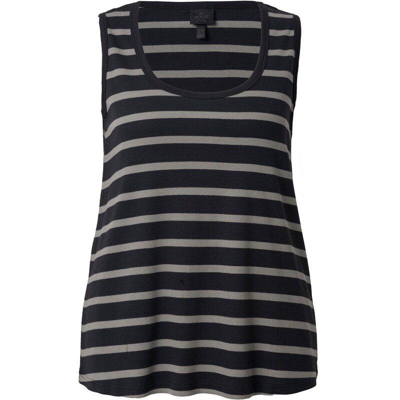 Ulla Popken Top světle šedá / černá 114780298