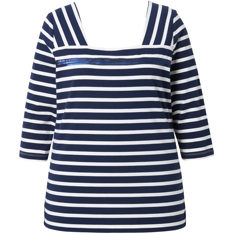 Ulla Popken Tričko marine modrá / bílá 114780311