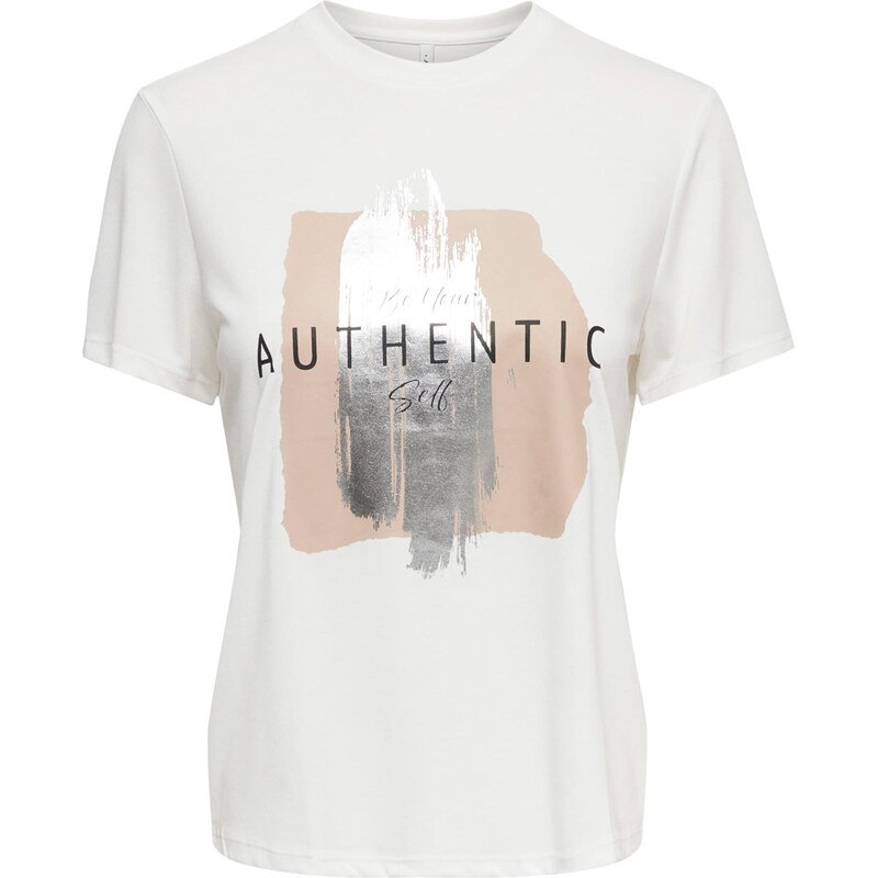ONLY Tričko ONLFREE pudrová / černá / stříbrná / offwhite