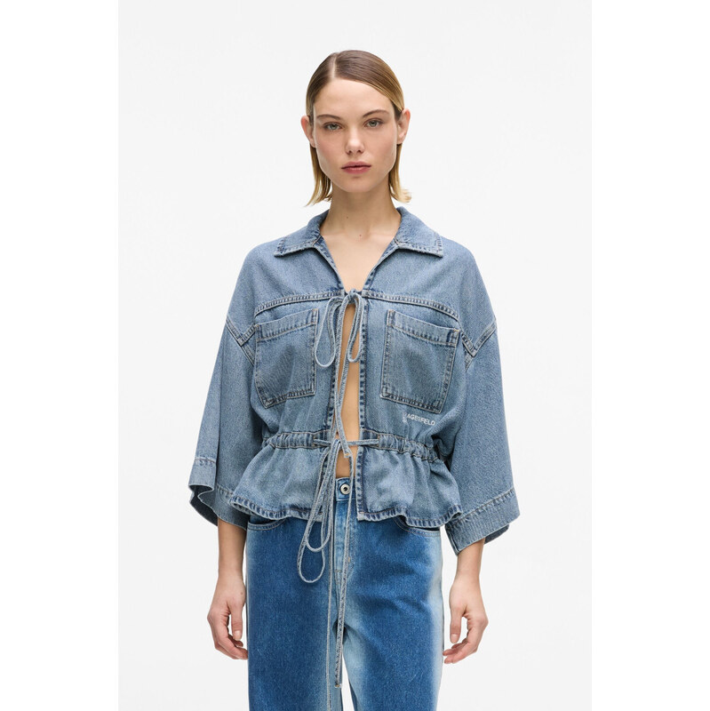 HALENKA KARL LAGERFELD JEANS KLJ DENIM TIE BLOUSE 114782953