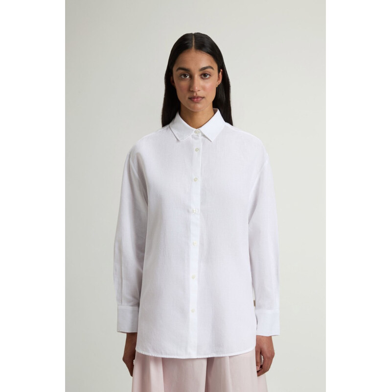 KOŠILE WOOLRICH COTTON LINEN YD BOYFRIEND SHIRT
