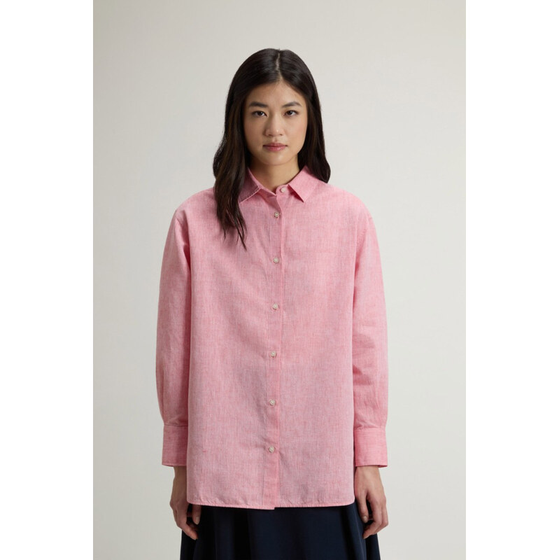 KOŠILE WOOLRICH COTTON LINEN YD BOYFRIEND SHIRT 114782964