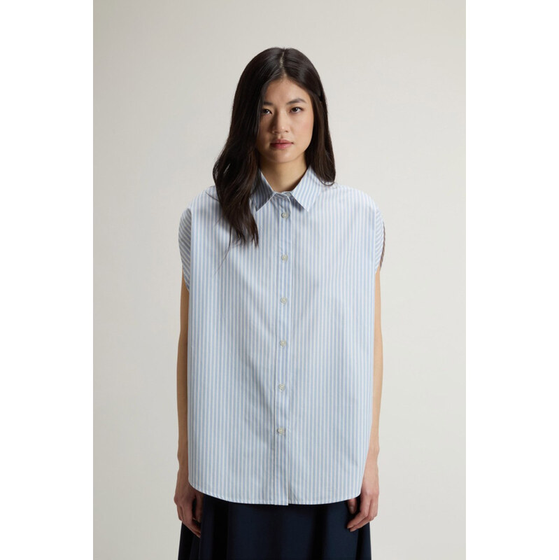 HALENKA WOOLRICH STRIPED COTTON POPLIN BLOUSE