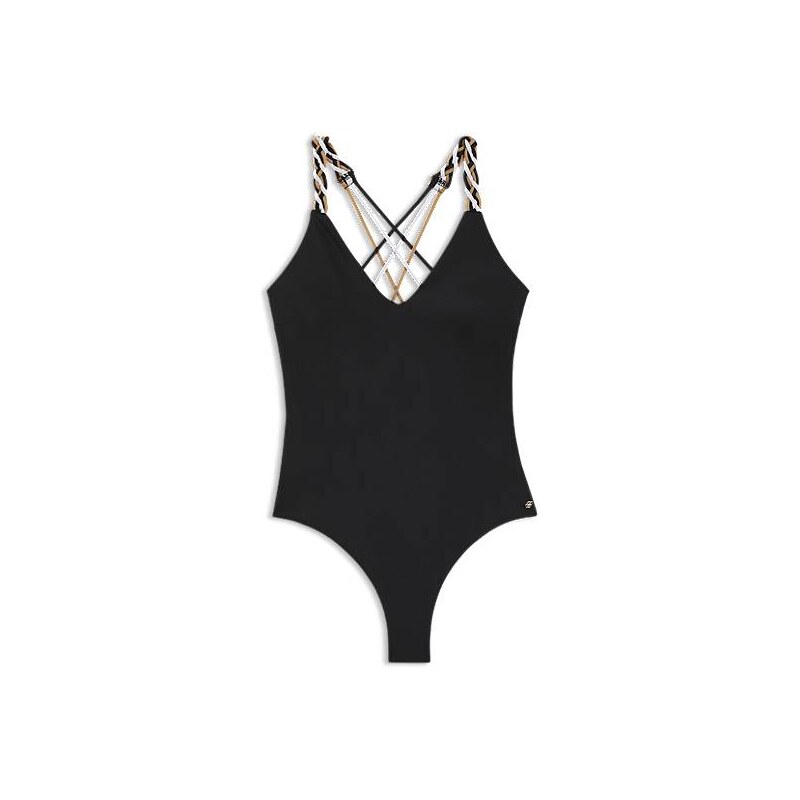 BOSS Swimsuit with signature-stripe braided straps 114780877