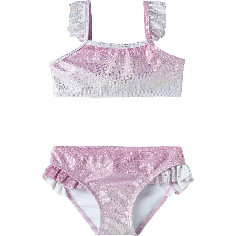 NAME IT Bikiny NMFZola malinová / stříbrná