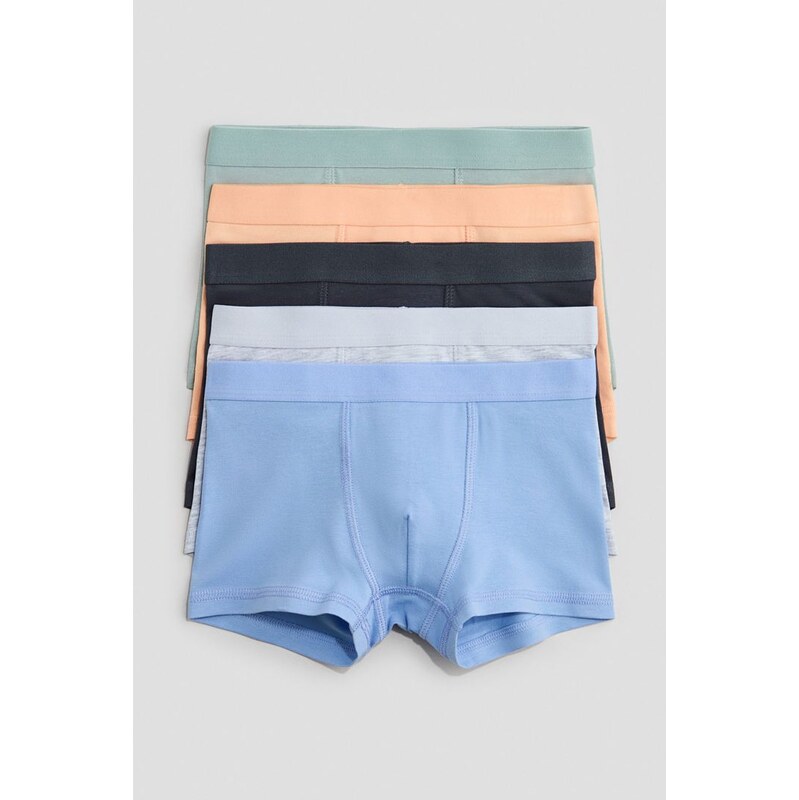 H&M - Boxerky 5 kusů - Bleděmodrá/Tmavě Šedá