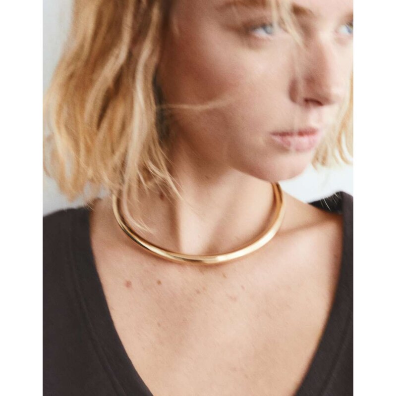 Pull&Bear Rigid necklace in gold 114781280