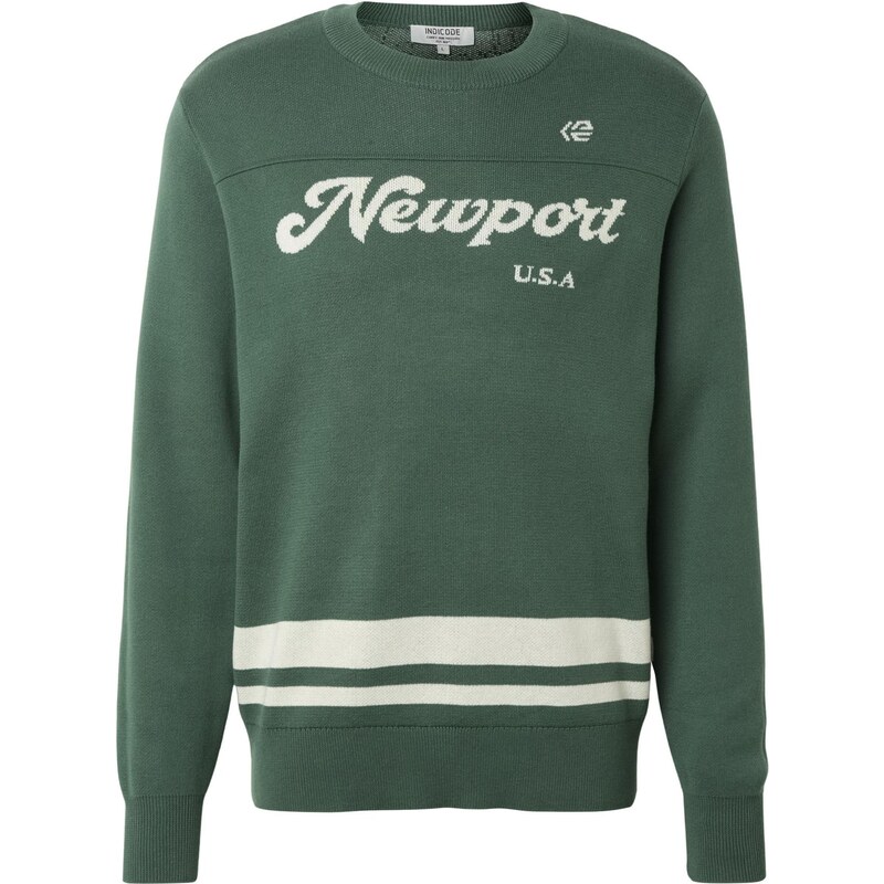INDICODE JEANS Svetr Keanu nefritová / bílá
