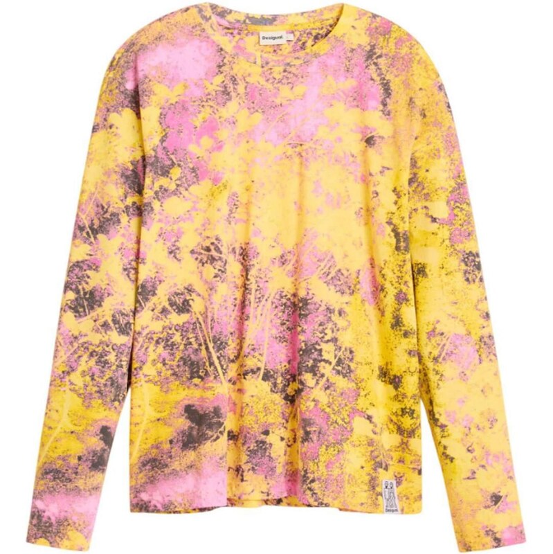Desigual Tričko žlutá / pink / černá