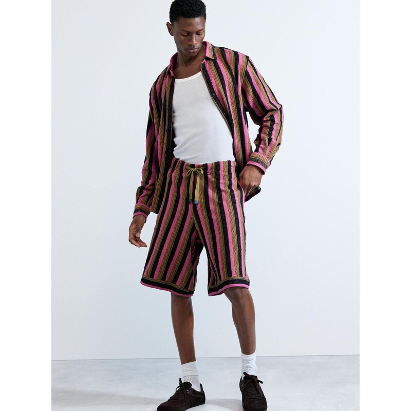 Desigual Kalhoty 'Bermuda' mix barev / červená