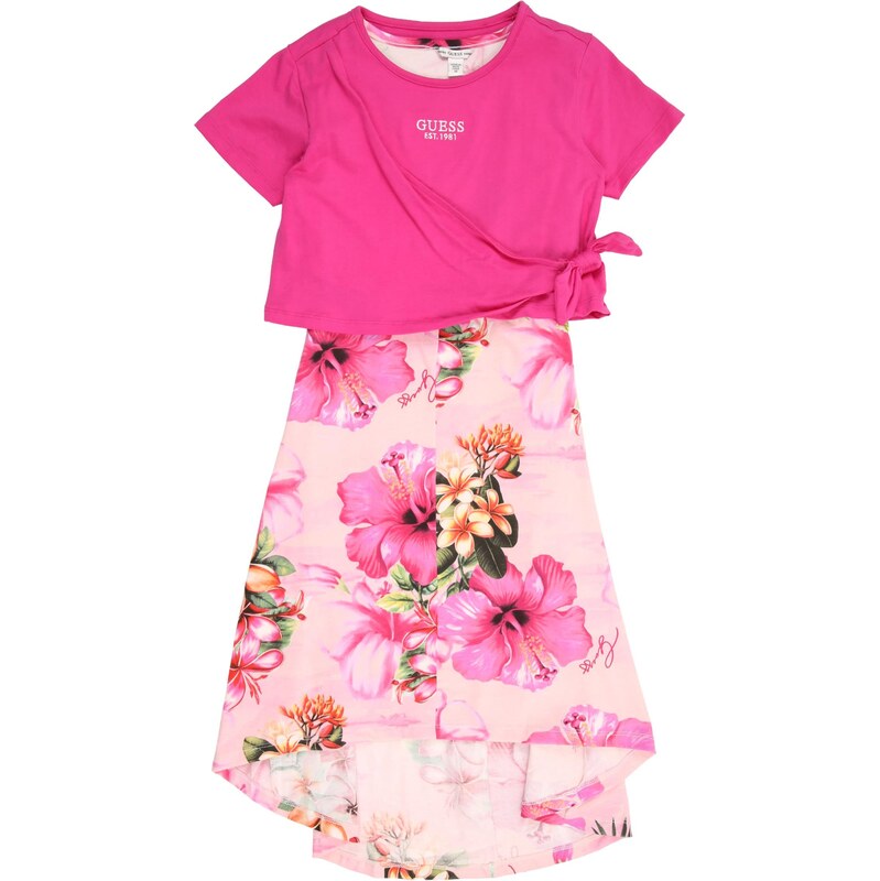 GUESS Šaty zelená / jasně oranžová / pink / pastelově růžová