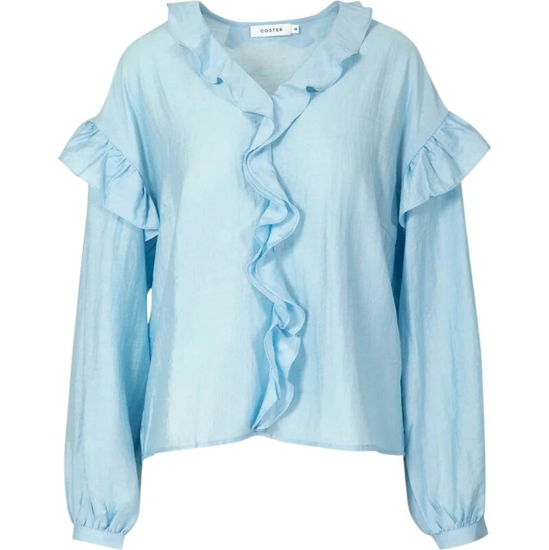 Coster Copenhagen Tričko  Longsleeved  modrá