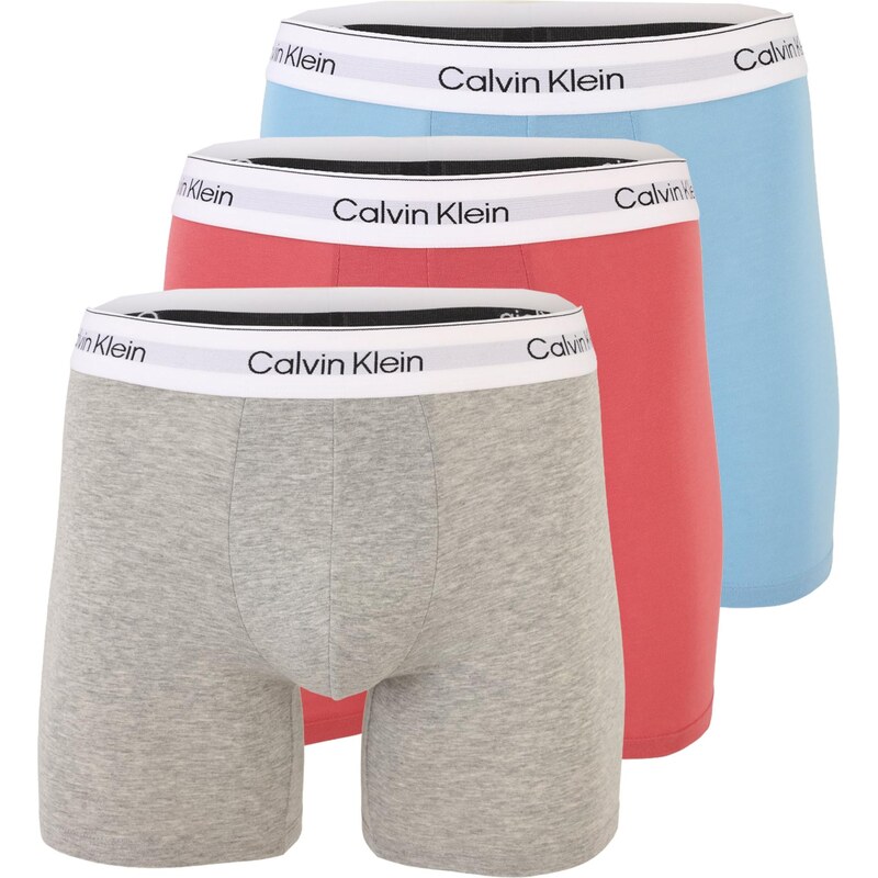 Calvin Klein Boxerky světlemodrá / šedý melír / růžová