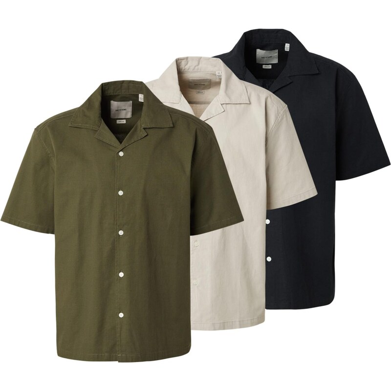 Only & Sons Košile ONSREID světle šedá / khaki / černá