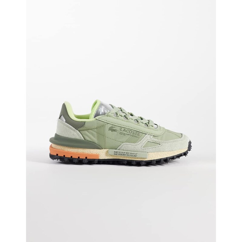 Lacoste Elite Active logo trainers in light khaki-Green