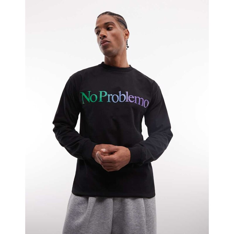 No Problemo 100% cotton long sleeve t-shirt with contrast logo