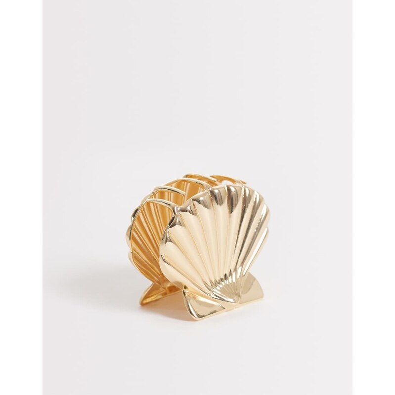 DesignB London metallic shell hair claw clip in gold
