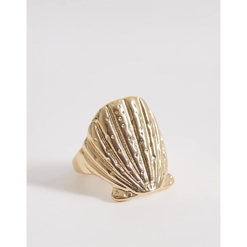 DesignB London shell ring in gold