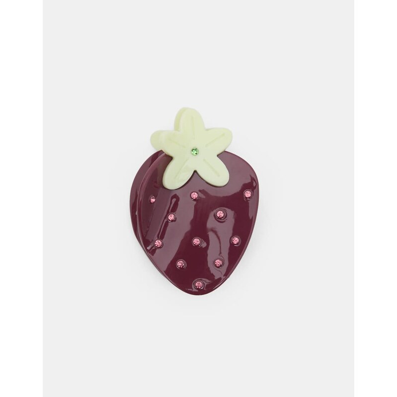 Pull&Bear Shimmery strawberry hair clip in burgundy-Red 114838221