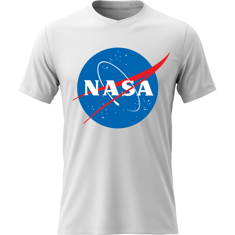 Giftela Pánské bavlněné tričko s potiskem - NASA - bílé