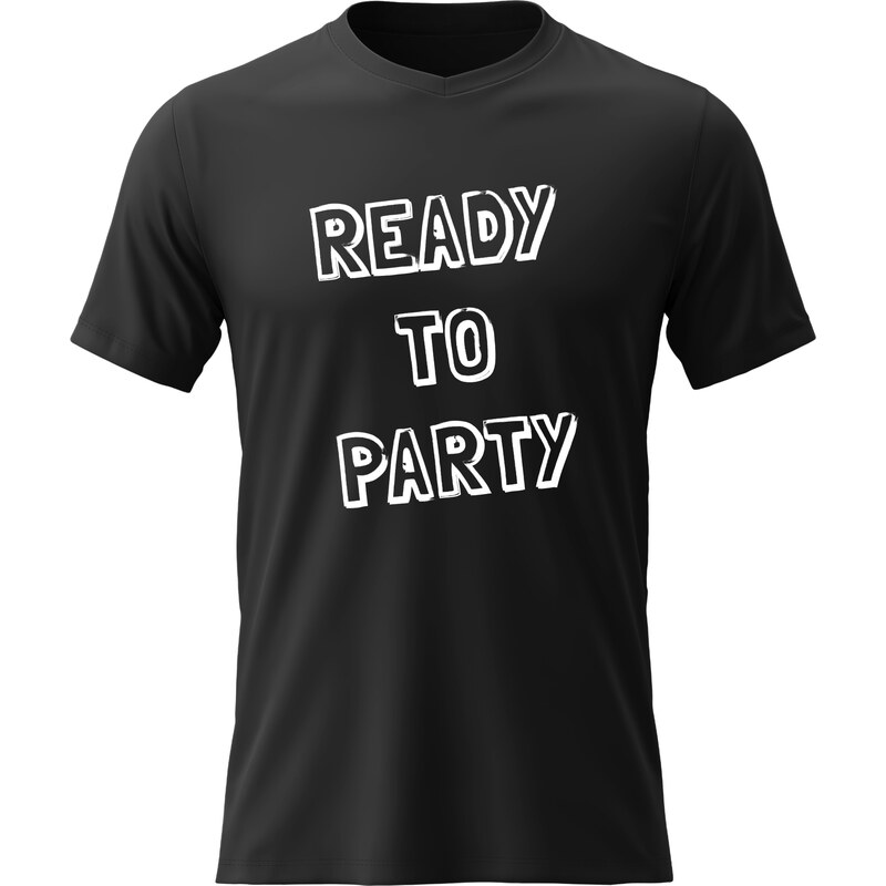Giftela Pánské bavlněné tričko s potiskem - READY TO PARTY -